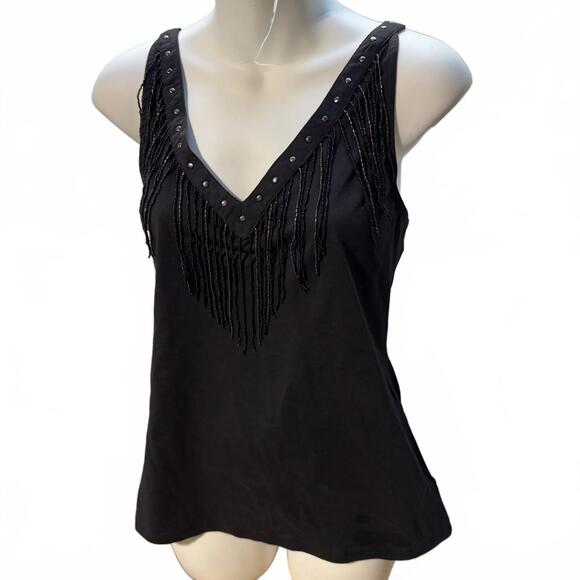 Idyllwind Womens Western Beaded Fringe Studded Tank Top, XL - Picture 5 of 5